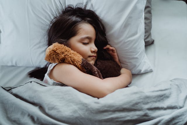 Girl Lying on Bed Mattress Sleeping